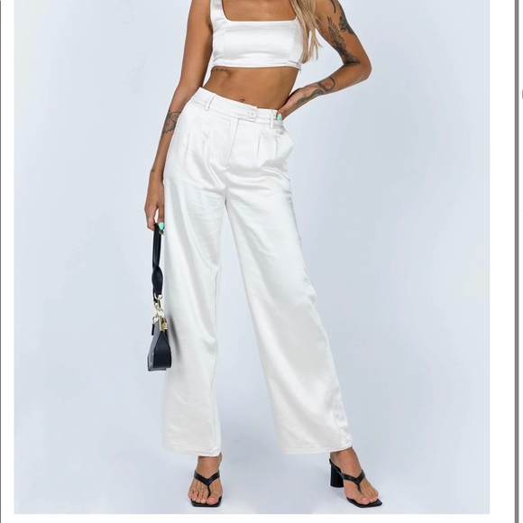 Princess Polly Pants - Satin princess polly champagne set